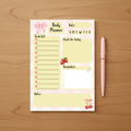 Coquette Strawberry Daily Planner Notepad Flat Lay