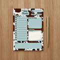 Cow Print Daily Planner Notepad Flat Lay