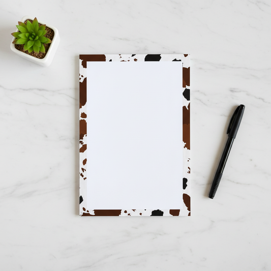 Cow Print Tear Away Notepad Flat Lay