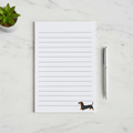Dachshund Lined Tear Away Notepad Flat Lay