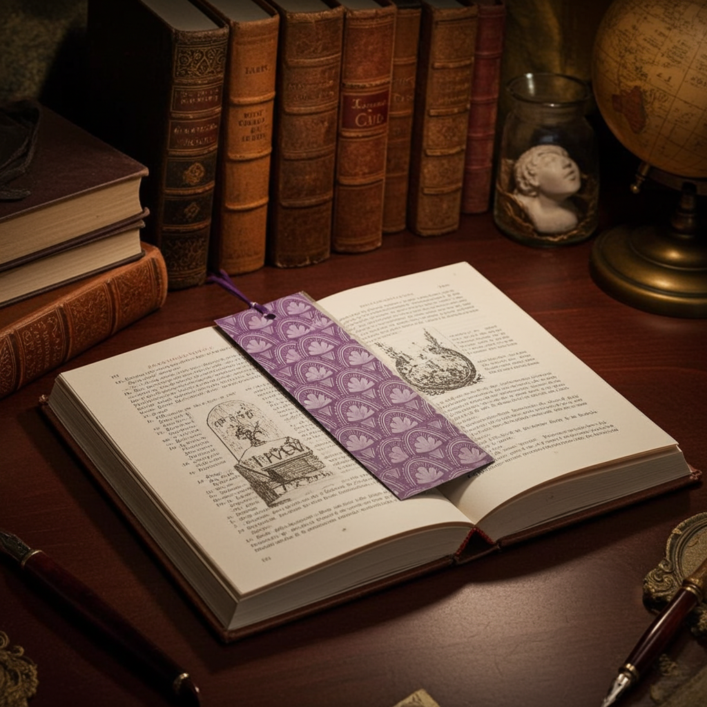 Purple Art Deco Fan Bookmark