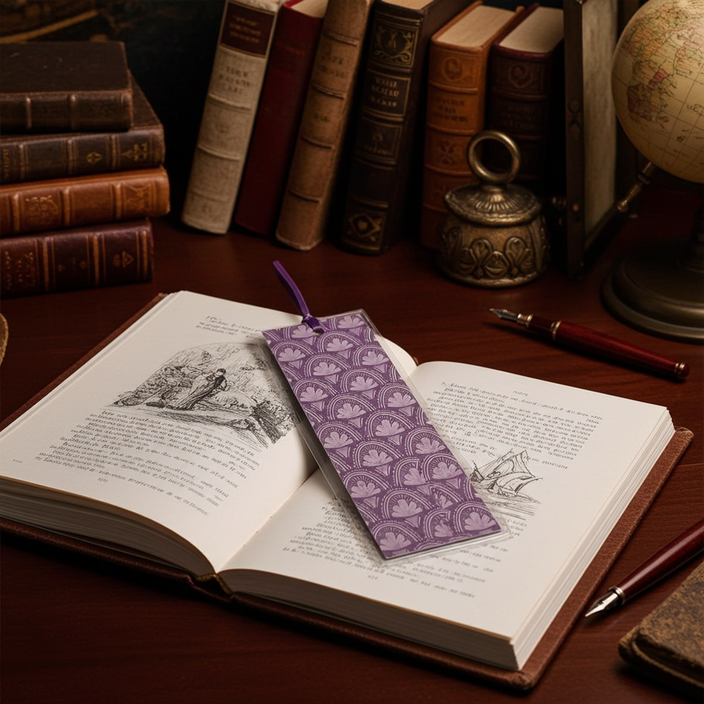 Purple Art Deco Fan Bookmark