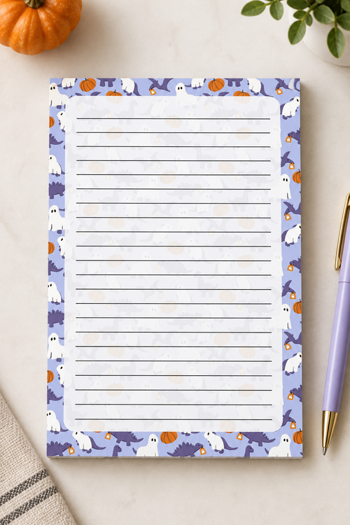 Halloween Dino Notepad Mockup