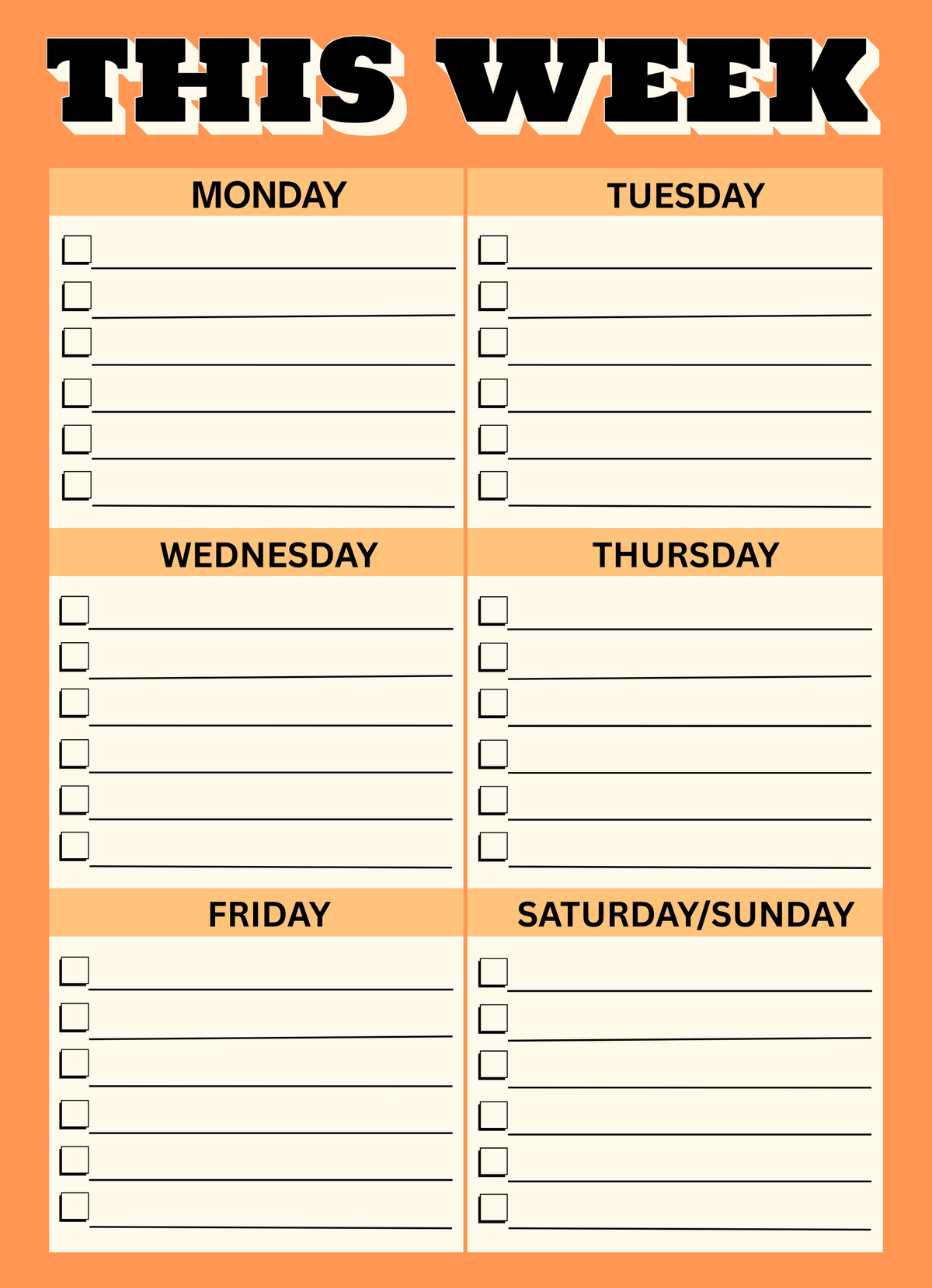This Week Weekly Planner Notepad