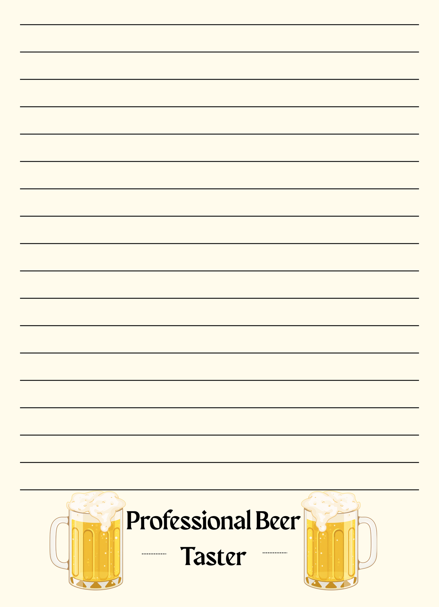 Professional Beer Taster Tear-Away Notepad