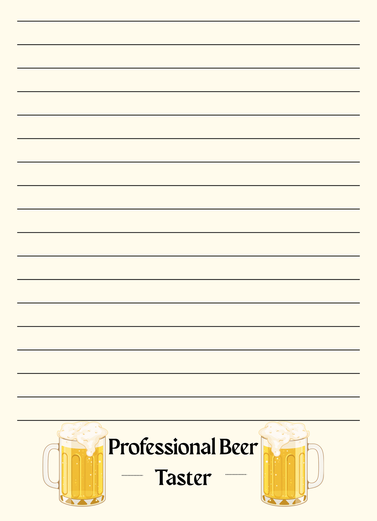 Professional Beer Taster Tear-Away Notepad