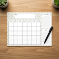 Minimalist Cactus Monthly Calendar Pad Flat Lay