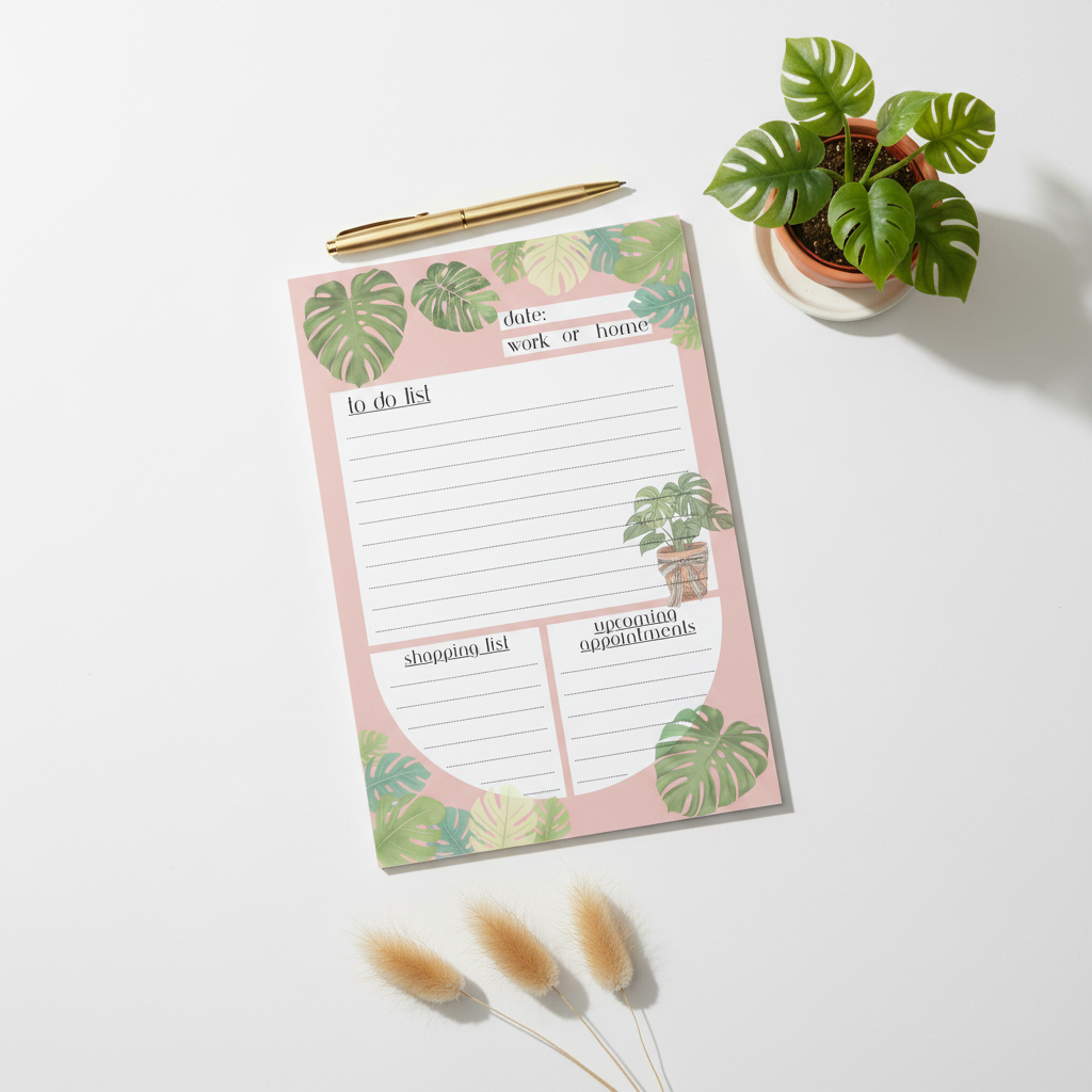Monstera Notepad Product Listing Photo