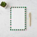 Pink & Green Checker Tear Away Notepad Flat Lay