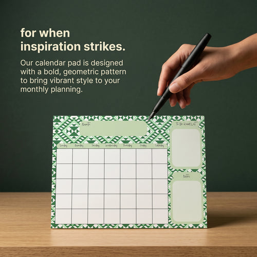 Aztec Green Calendar Pad