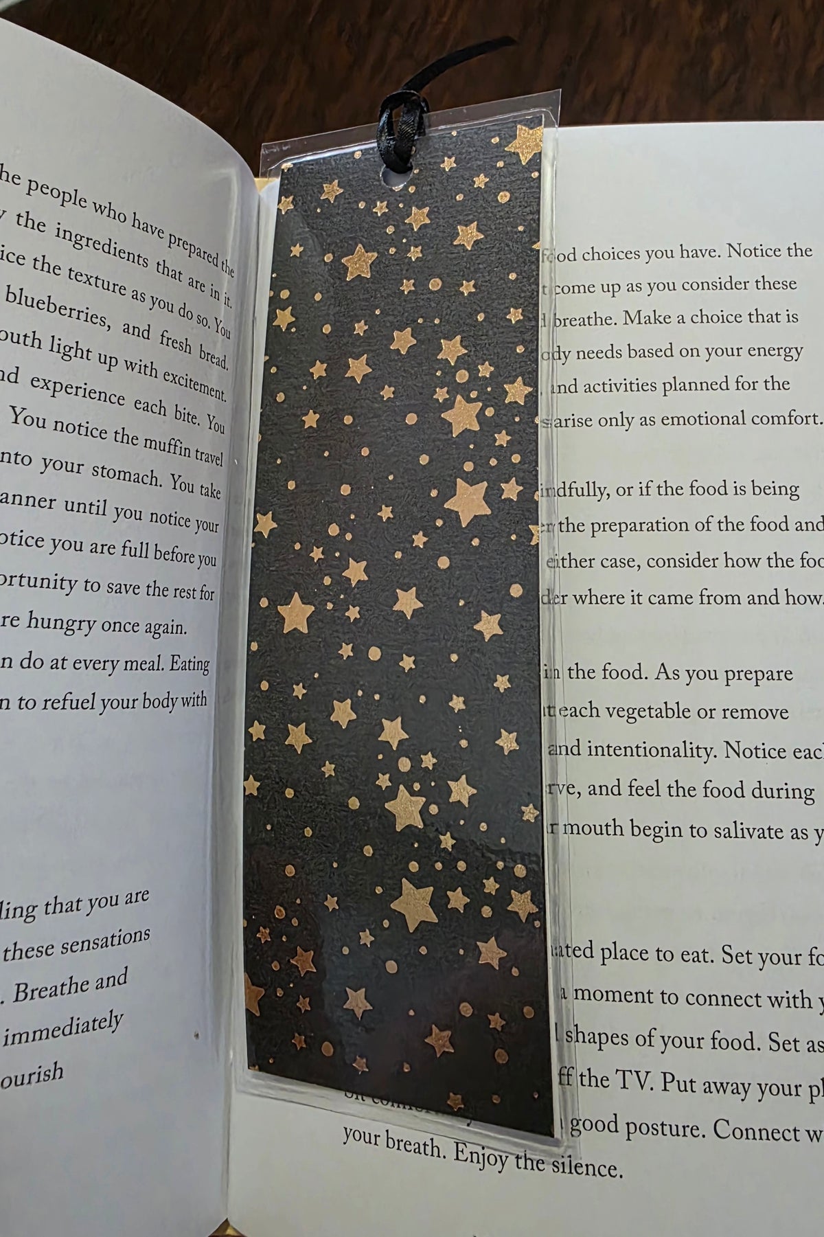 Gold Stars Night Sky Bookmark