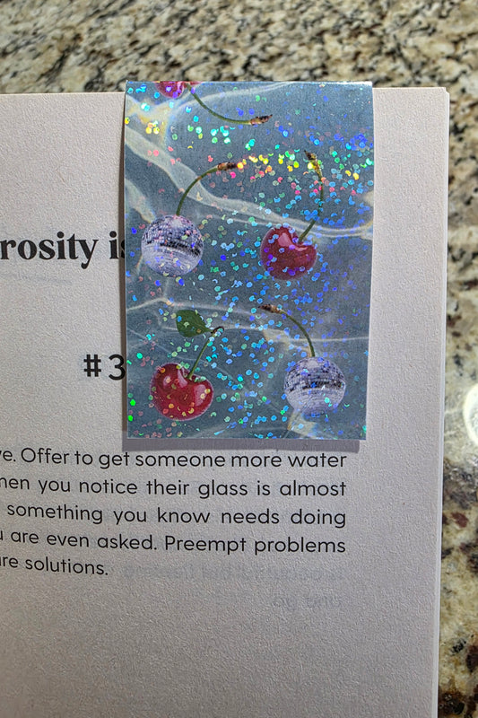 Cherry Disco Magnetic Bookmark — Holographic