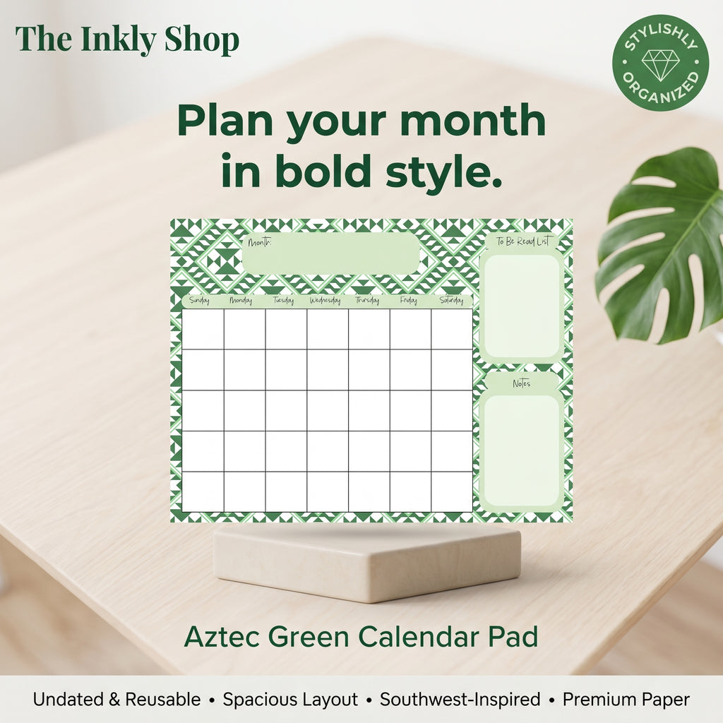 Aztec Green Calendar Pad