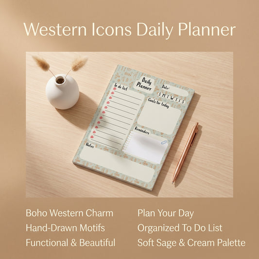 Western Icons Daily Planner Notepad