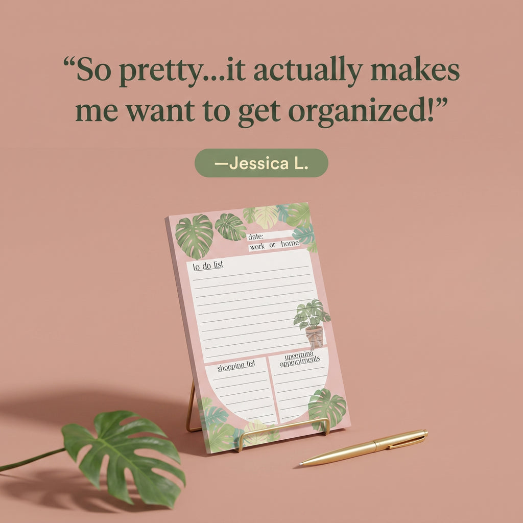 Monstera Daily Planner Tear-Away Notepad