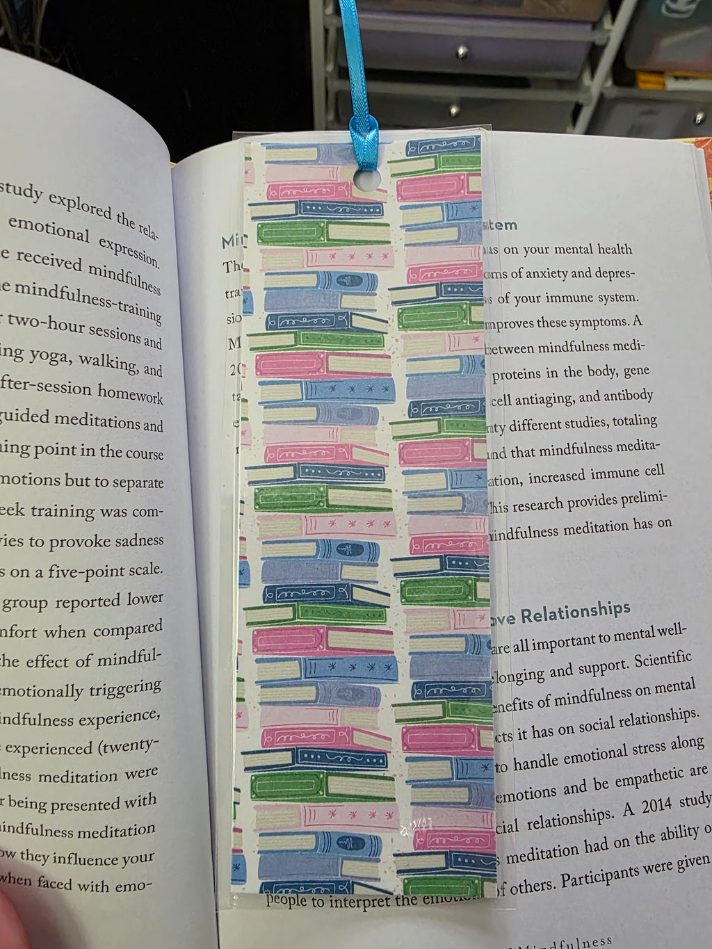 Colorful Stacked Books Bookmark