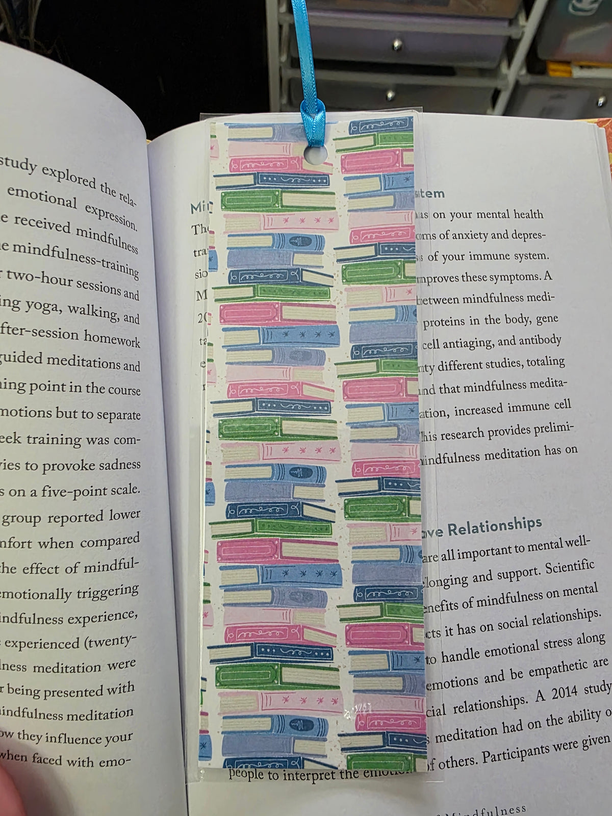 Colorful Stacked Books Bookmark