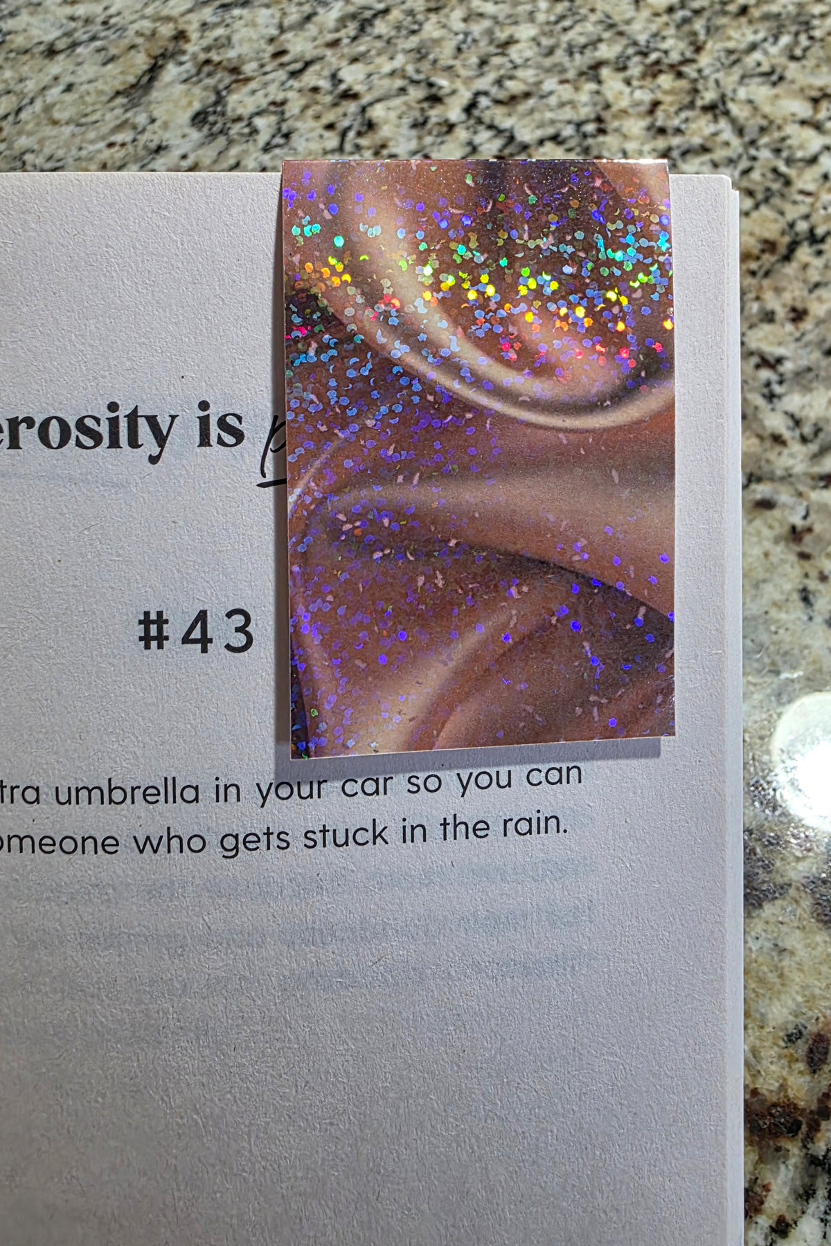 Gold Swirl Magnetic Bookmark — Holographic