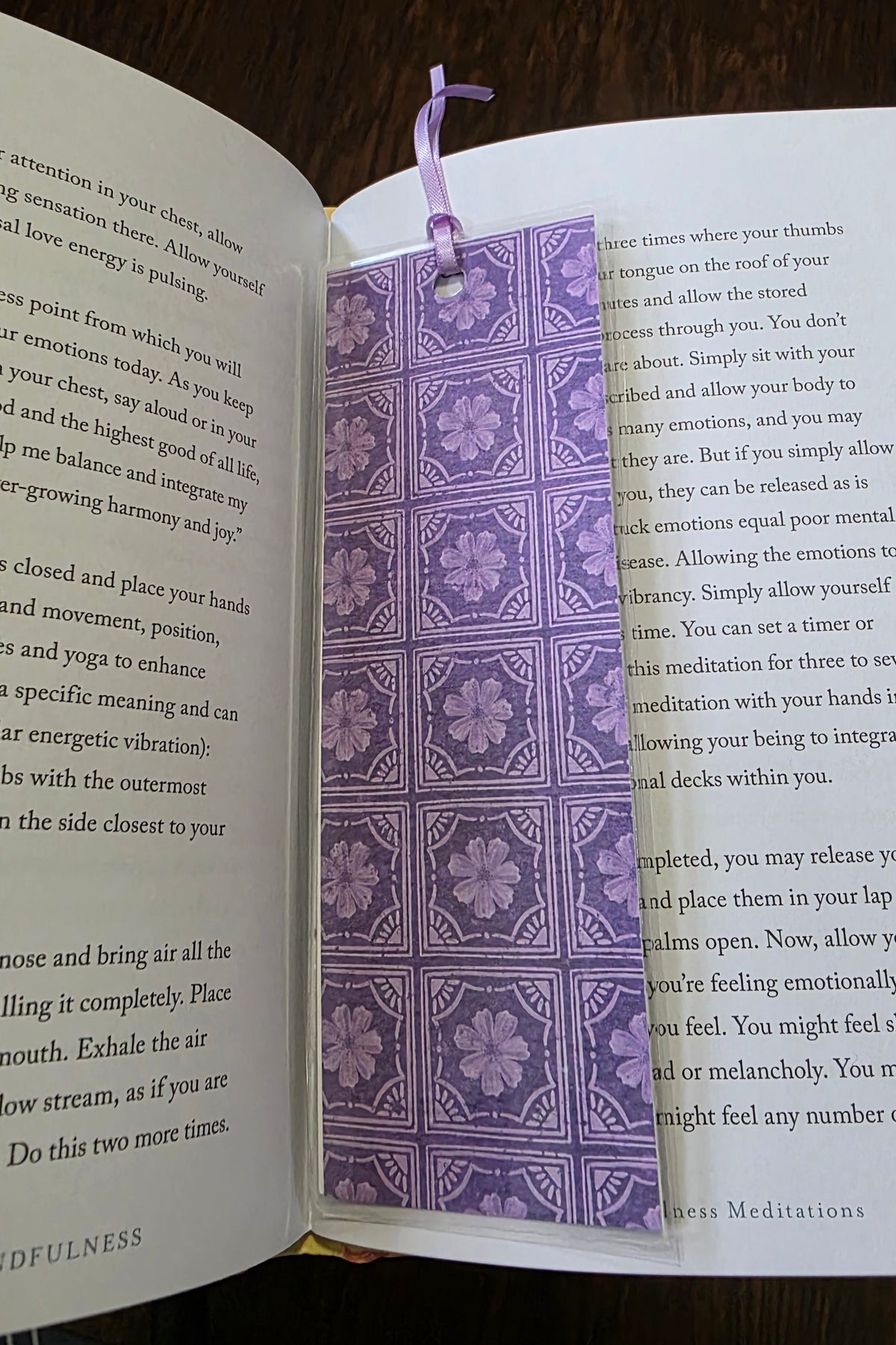 Purple Floral Tile Bookmark