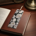White Peonies on Black Bookmark